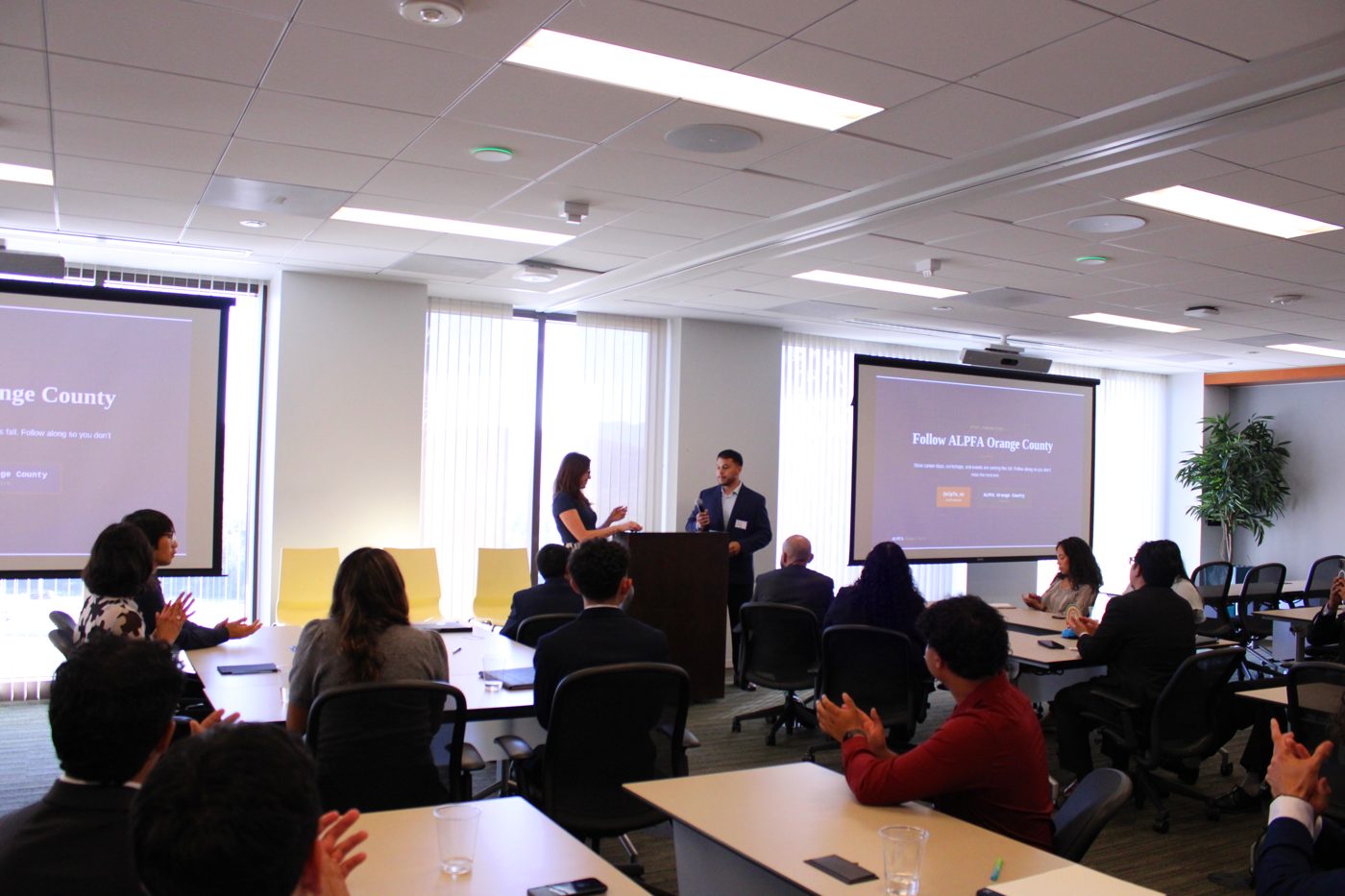 KPMG hosts invite students to follow ALPFA Orange County as the event closes